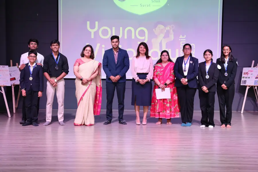 Senior students on stage