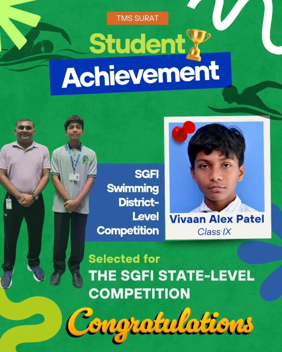 Selected for the SGFI State-Level Swimming Competition 2026
