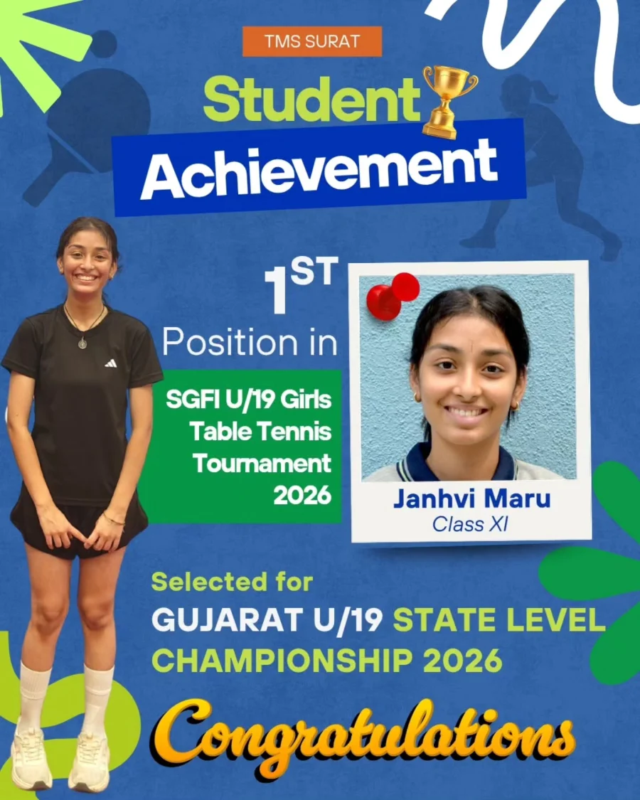 Secured 1st Position in the U-19 Girls Table-Tennis competition 2026
