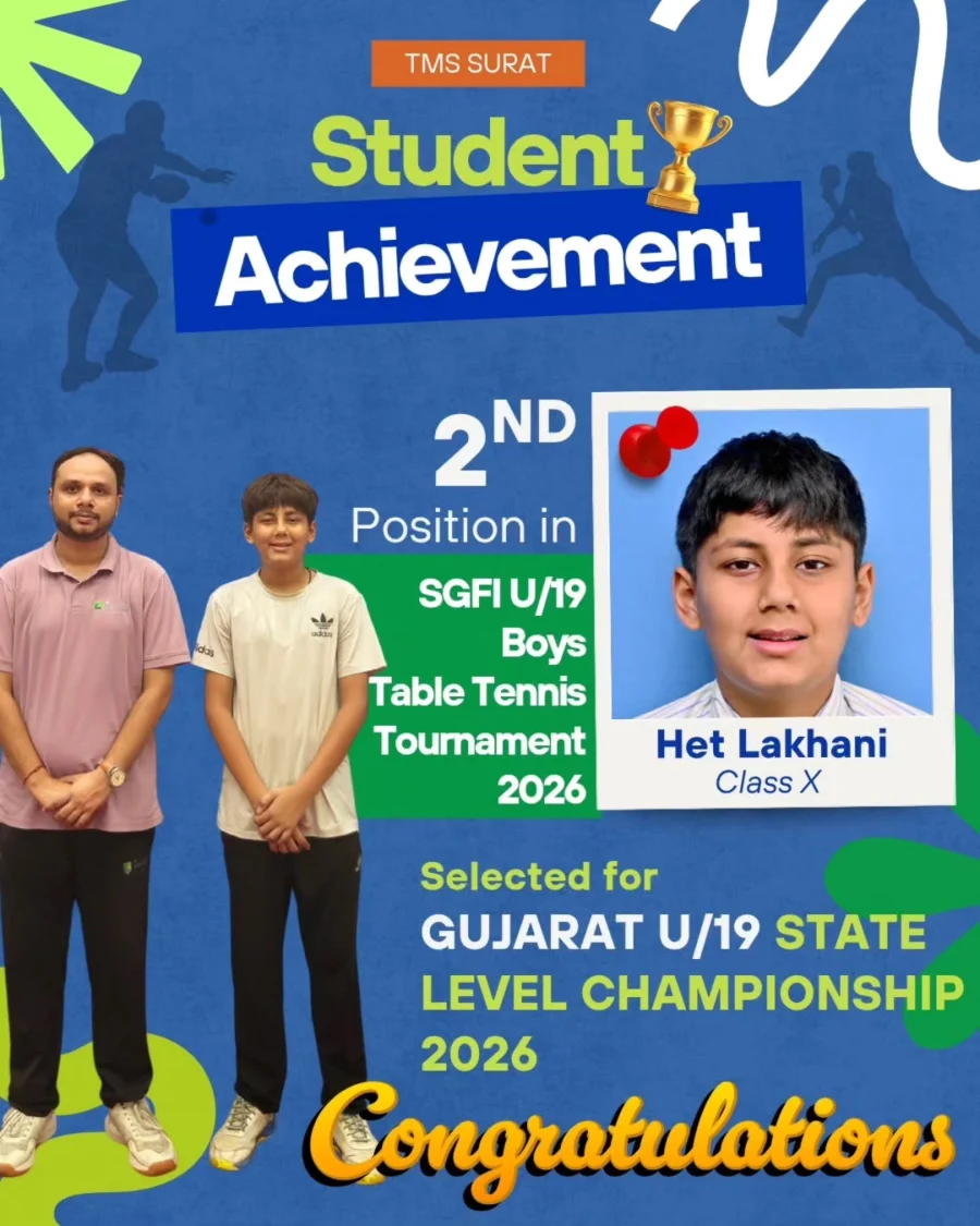 2nd Position in the U-19 Boys Table Tennis tournament 2026
